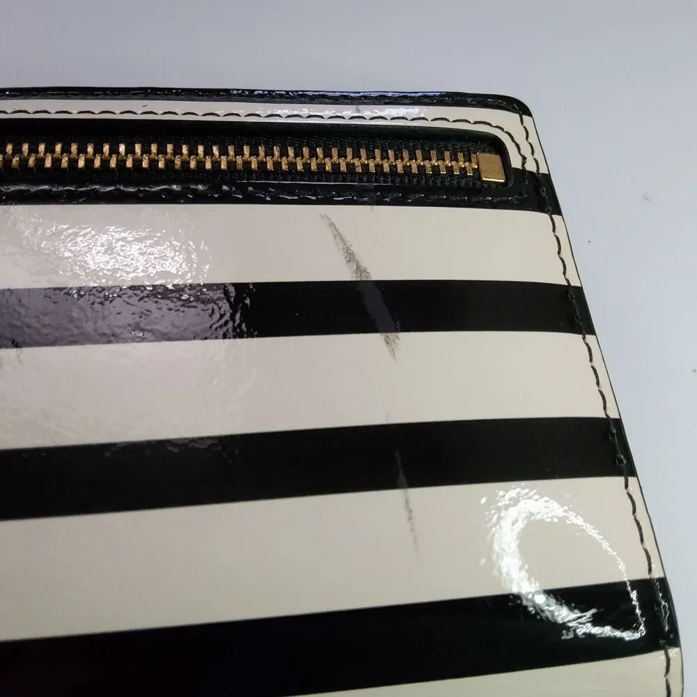 Kate Spade NY Striped Patent Bifold Snap Wallet
